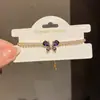 Pulseira com Fecho de Zircônia Gota Roxa, Pulseira de Luxo Leve de Alta Qualidade, Joias de Design Nicho Transfronteiriço Europeu e Americano Atacado