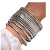 Pulsera ancha exagerada de personalidad retro transfronteriza de Europa y Estados Unidos, traje, pulsera irregular lisa dorada, juego de pulseras de varias piezas