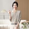 Camisa básica de punto de otoño para mamá 2024 Nueva camisa de suéter de estilo occidental de otoño e invierno para mujeres de mediana edad y mayores