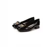 Zapatos de Tacón Grueso con Hebilla Metálica en H y Punta Cuadrada Retro 2024 para Mujer, Elegantes, de Otoño, Nuevos, para Viajar al Trabajo, Tacones Altos