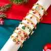 Pulseira de Natal Transfronteiriça Nova Papai Noel Sino Vermelho e Verde Saco da Sorte Floco de Neve Alce Boneco de Neve Corrente Dourada e Prateada