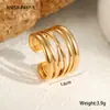 Anillo de apertura de acero inoxidable de diseño irregular europeo y americano simple de alta calidad ins joyería de mano transfronteriza al por mayor