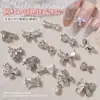 Nuevo Plata Circón Moño Súper Brillante Decoración de Uñas Diamantes Celebridad de Internet Estilo Caliente Pequeños Accesorios Joyería para Uñas Venta al Por Mayor