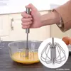 Batidor de Huevos de Fábrica Acero Inoxidable Espesado Mezclador Batidor de Huevos Semiautomático Batidor Manual de Huevos Herramientas de Repostería