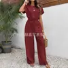 Transfronteiriço 2024 Amazon Novo Verão Europeu e Americano Amazon Feminino Cor Sólida Gola Redonda Slim Sem Mangas Top Calças