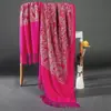 Bufanda de lana para mujer, de invierno, con diamantes, combinable con todo, estilo étnico, cachemira nepalí, chal de doble uso para habitaciones con aire acondicionado.