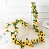 Mo Chu Videira Girassol Simulação Decoração de Teto para Casa Casamento Fabricante de Videiras Girassol Artificial Atacado