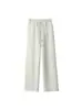 Pantalones de chándal de algodón chino de pierna ancha de 320 g, estilo primavera y otoño, unisex, color liso, pantalones casuales holgados, pierna recta, pantalones largos de fondo plano