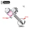 Stud de Labio de Aleación de Titanio F136 Tornillo de Rosca Interna Stud de Oreja de Zirconio Joyería para Piercing de Oreja En Stock Dropshipping