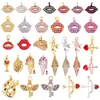 N28 Accesorios para Joyería DIY Collar con Microincrustaciones Hueso de la Fortuna Labios Rojos Ángel Flecha de Cupido Colgante Pequeño