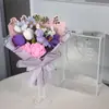 Ramo del Día de la Madre Producto Terminado Lindo Muñeco de Punto Ramo Hilo Tejido a Mano Flores Artificiales Tejidas Ramo de Graduación Regalo