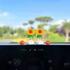 Adornos para Coche con Cabeza que se Mueve Girasol Fresco Sanador Decoración para Coche Suministros Escritorio Oficina Descompresión Pequeños Adornos