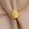 Nuevos Accesorios de Playa Europeos y Americanos Anillo de Concha de Lujo de Entrada Chapado en Acero Inoxidable Oro de 18 Quilates Anillo para Vacaciones en la Playa Joyería
