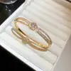 Pulsera Geométrica de Bambú con Circonita de Lujo Europea y Americana, Pulsera de Lujo Ligero de Gama Alta, Nuevo Modelo 2026, Joyería de Mano Exquisita y Versátil para Mujeres