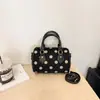 Bolso Boston de Lunares Retro para Mujer, Nueva Moda Otoñal 2026 Bolso Cruzado Versátil para el Uso Diario