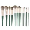 Lvyun Set de 14 Brochas de Maquillaje, Brocha para Sombras de Ojos, Brocha para Base de Maquillaje, Brocha para Corrector, Brocha para Rubor, Brocha Tubo para Maquillaje, Brocha para Contorno