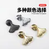 Puxador Dourado Brilhante Estilo Francês para Portas de Armário, Gavetas de Guarda-Roupa, Puxador de Porta de Furo Único, Puxador de Latão para Armário Estilo Americano de Luxo Leve
