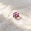 Banhado a cobre ouro real incrustado zircônia flor redonda flor espaçador conta acessórios de joalheria acessórios de joias diy