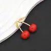 Precio Especial Comercio Exterior Aretes de Aleación Rojo Cereza Oro para Mujer Pendientes de Gama Alta Diseño de Nicho de Gama Alta ins