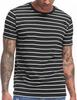 Camiseta de manga corta para hombre, estilo clásico de verano a rayas con cuello redondo, para uso diario, para Europa y Estados Unidos, 2025