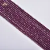 2mm 3mm 4mm Granate Púrpura Facetado Duro Pulido Forma de Balón Semiacabado Joyería de Pulsera al por Mayor
