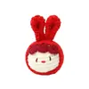 Llavero de conejo de punto de lana hecho a mano, llavero colgante de bolsa de joyería pequeña linda y creativa, llavero al por mayor
