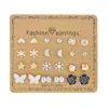 Pendientes de Combinación de Perlas Redondas de Imitación de Flor y Diamante, Varios Meses, Set de Pendientes, Europeos y Americanos de Venta Caliente Transfronteriza, 12 Pares