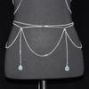 Cadena corporal sexy con diamantes de imitación que combina con todo, colgante de cristal artificial, cadena para la cintura, traje para festival de música, disfraz para actuación en el escenario
