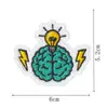 Parche Bordado de Cerebro Creativo Parche Genial Divertido con Patrón de Cerebro para Ropa Bolsas Pegatina Decorativa DIY Termoadhesivo