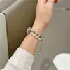 Pulsera de Zirconia Perla Adecuada para Correa de Xiaomi Smart Band 9/8Pro Pulsera de Metal con Perlas de Lujo Ligero Toque de Alta Gama para Mujer
