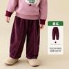 Roupas Infantis Tongbei 2026 Inverno Novo Calça Casual Quente de Veludo Cotelê Infantil com Forro de Lã e Acolchoada Versátil Longa