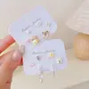 Brincos de Urso Pote de Mel Desenho Animado West Highland Conjunto de Três Peças Feminino Agulha de Prata Fresco e Exquisito Versátil Brincos de Estudante
