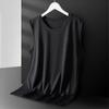 Verão Masculino Seda Gelo Respirável Regata Esportes Fitness Camiseta Básica Ombro Largo Treino Sem Mangas Regata Secagem Rápida