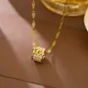 Collar de Acero de Titanio Estilo Coreano Cintura Pequeña para Mujer, Versátil, Moderno, Lujo Ligero, Colgante de Diamante de Alta Gama, Cadena para Clavícula para Mujer, No se Desvanece