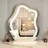 Nuevo Tocador y Tocador Estilo Crema para Dormitorio Combinados, Tocador Minimalista Moderno para Apartamento Pequeño, Tocador de Maquillaje de Moda