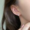 Pendientes de Perlas Simples Elegantes de Plata de Ley S925 con Cuentas de Estrellas Nicho de Lujo Ligero Pendientes de Moda Versátiles Pendientes