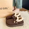 Zapatos Birkenstock de Suela Gruesa para Pastel de Arroz de Venta Caliente para Mujer 2026 Nuevas Llegadas de Invierno Calentitos con Forro de Terciopelo, Hebilla, sin Cordones, Antideslizantes para Exteriores