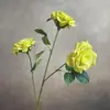 Nueva Flor Artificial Rosa Diamante Estampada en Seda de 3 Cabezas Decoración de Hogar de Alta Gama Decoración de Bodas Accesorios para Fotografía de Flores Flor Artificial