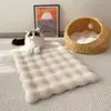 Alfombra Peluda Cuadrada Estilo Crema de Piel Sintética de Conejo Felpa Alfombrilla de Suelo de Terciopelo Burbuja Alfombra de Mesita de Noche para Dormitorio Alfombra para Sala de Estar Manta para el Hogar