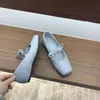 Sapatilhas de Ballet com Aumento Interno de Altura com Saia, Sapatos Mary Jane, Novos Sapatos Femininos para Primavera e Verão com Laço Estilo Noite, Sapatos Franceses