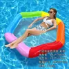 Cama flotante inflable hexagonal colorida de nuevo modelo transfronteriza para entretenimiento en la piscina de verano, tamaño doble grande, flotador de agua engrosado