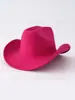 Sombrero Vaquero Occidental de Fieltro Suave para Hombre y Mujer Sombrero Casual de Ala Ligera Simple Sombrero Jazz Estilo Europeo y Americano