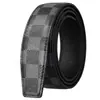 Cinturón para Hombre con Hebilla Plana, Piel de Capa Superior, Diseño a Cuadros, Versátil Decorativo de Piel de Vaca, Moda de Negocios, Sensación de Alta Gama, Cinturón para Pantalones