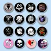 Estilo Gótico Oscuro Europeo Insignia Redonda de Aleación Calavera Gato Negro Halloween Dibujos Animados Estilos Mixtos Accesorios de Broche
