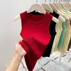 Colete de Tricô Fino Dopamina de Verão Estilo Hot Girl Feminino Peça Externa Top sem Mangas Cobertura Parametrial Alça Interna