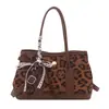 Bolso de Mano de Lujo y Elegante con Estampado de Leopardo para Mujer Invierno 2025 Estilo Coreano Moderno Versátil Estilo Sexy Bolso de Hombro Individual Cruzado