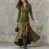 Vestido Popular Europeo y Americano Transfronterizo Delgado con Cremallera Cuello Alto Abertura Larga Estación Independiente de Amazon Otoño e Invierno 2025