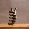 Pente de Massagem de Sândalo, Pente de Sândalo Dourado para Massagem de Meridianos e Pontos de Acupuntura, Pente Universal de Sete Dentes para Cabeça, Ombros e Pescoço Gua Sha
