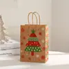 Bolsa de Regalo Navideña de Amazon Ciervo de Dibujos Animados Bolso de Papel Kraft Bolsa de Empaque para Dulces Compras Edición Limitada de Navidad