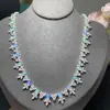 Collar de Ópalo Natural Puro, Piedra Principal Limpia de Cristal y Llena de Color Fuego 4*5mm Plata S925 Incrustación de Precisión